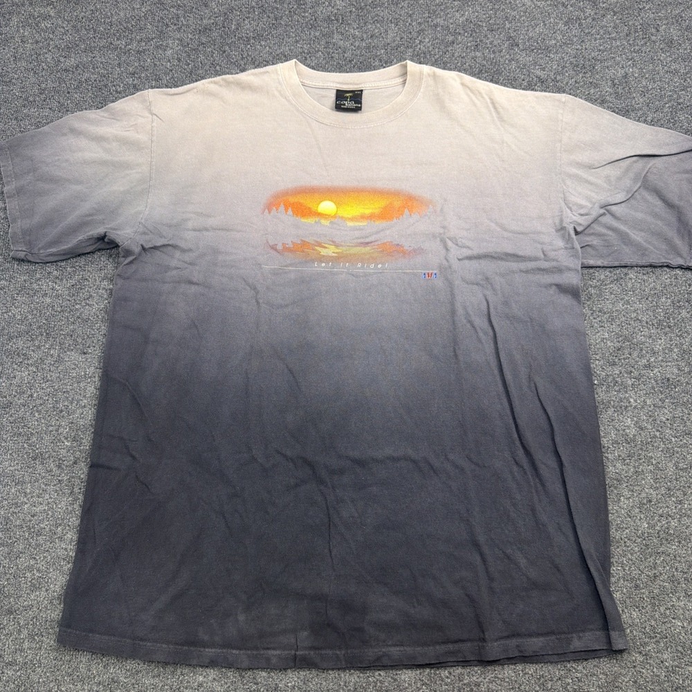 Vintage‎ Copa Banana XXL USA AMA Let It Ride Sunset Graphic T Shirt Fade Biker
